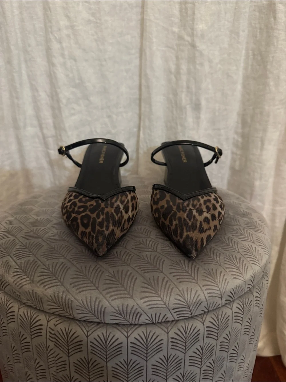 Marc Fisher Leopard Print Pointed Slingback Heels - Black & Brown